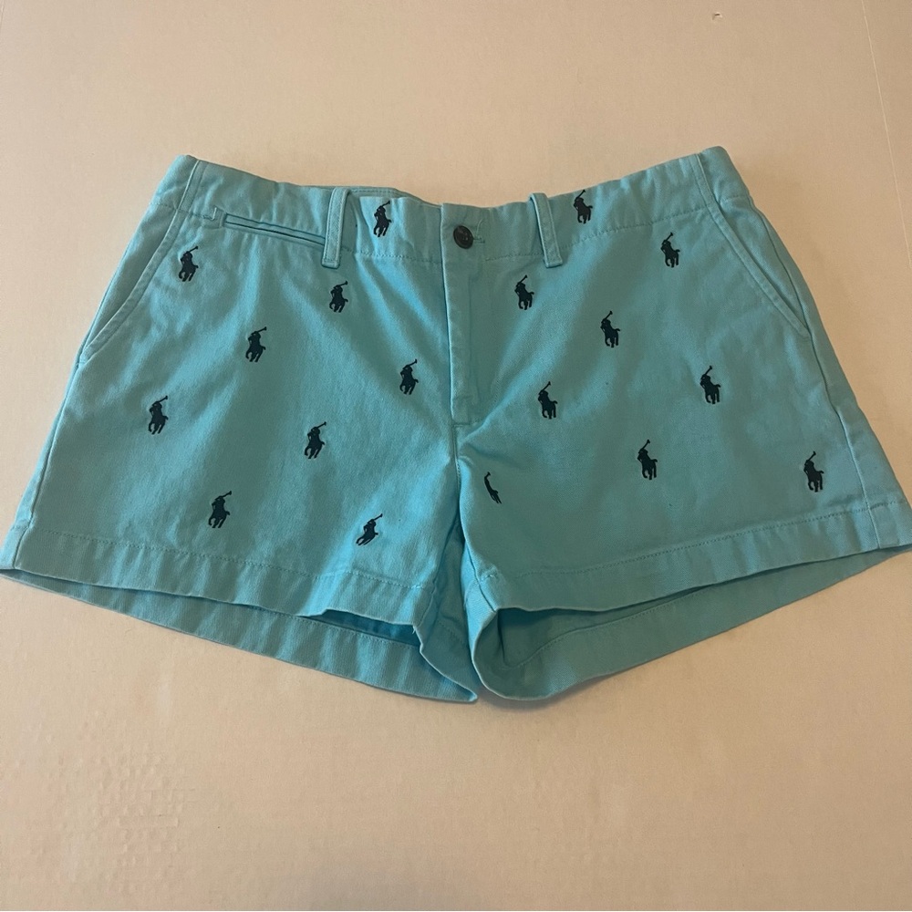 Ralph Lauren Sport All Over Logo light blue shorts size 4